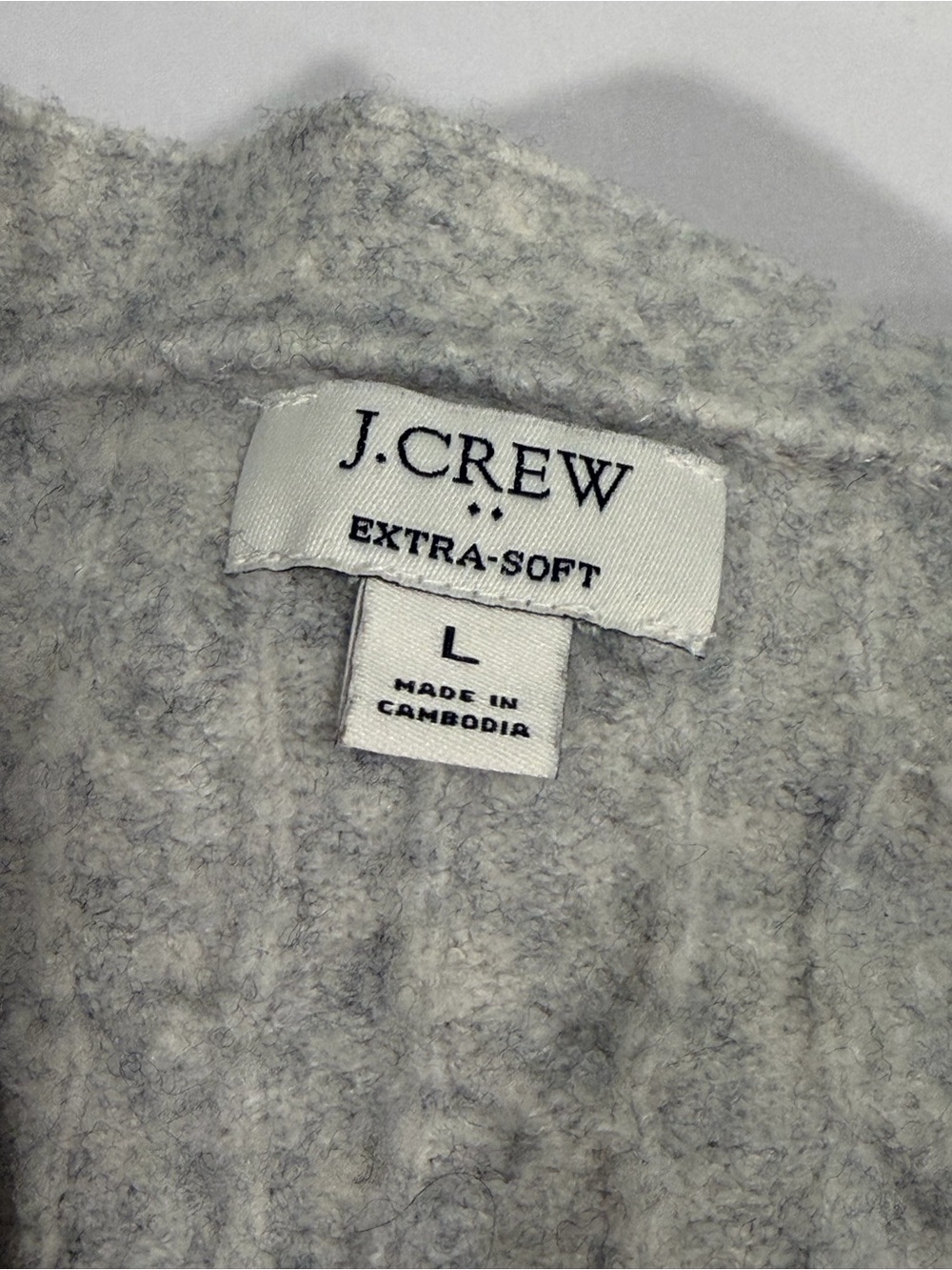 J. Crew Cashmere-feel Extra Soft Gray Cable-Knit Button Cardigan - Picture 3 of 5